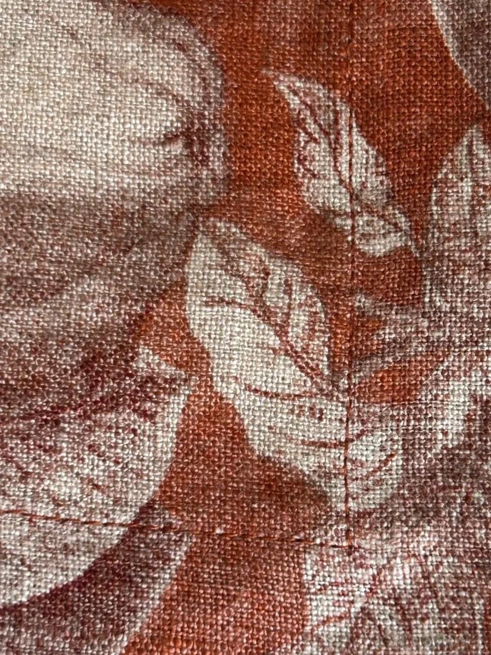 Sur La Table Botanical Fruit Pears Rust Beige Linen Napkin Set of 4, Square 20